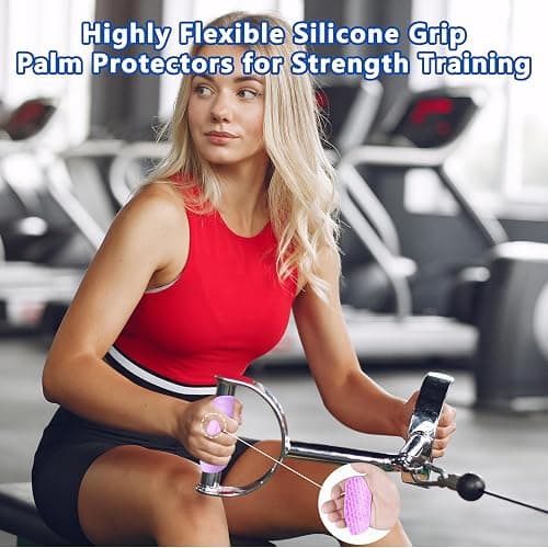 Epritliber Silicone Gym Grips for Weight Lifting,Workout Gloves for Women Men Alternative,Anti Slip Gym Workout Grip,Rubber Gym Hand Grips-Weightlifting Grips Pad for Barbell,Pull Up,Ryptfit,Training thumbnail 3