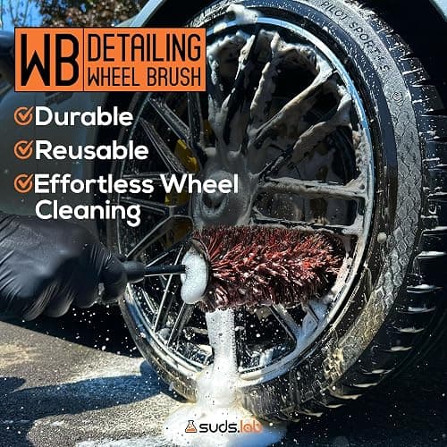 Suds Lab WB Premium Microfiber Detailing Wheel Brush for All Vehicle Types – 17.7" Ultra-Soft and Scratch-Free Reusable Rim, Wheel, and Tire Brush for Deep Cleaning thumbnail 5