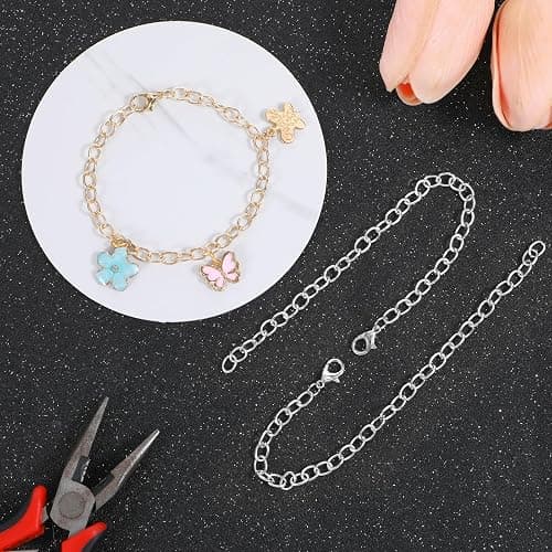 12 Pieces Charm Bracelet Chain Gold Silver Charm Bracelets with Lobster Clasps Alloy Bracelet Link Chains DIY Jewelry Making Bracelets Chains for Women DIY Jewelry Making Crafts Supplies thumbnail 8