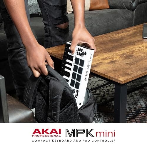 Akai Professional MPK Mini MK3-25 Key USB MIDI Keyboard Controller With 8 Backlit Drum Pads, 8 Knobs, Music Production Software and Native Instruments Sound Package (NKS Integration), White thumbnail 12