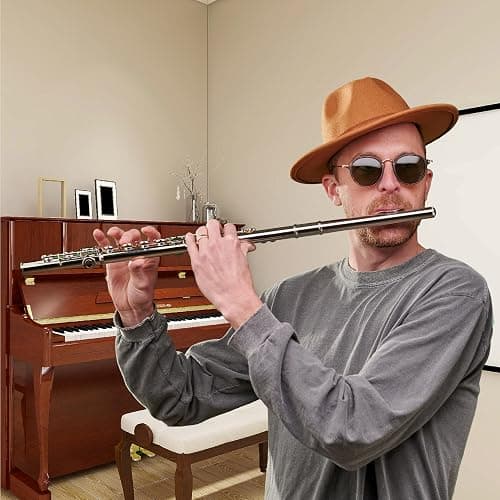 Cecilio Closed Hole C Flute - Musical Instrument, Beginner/Intermediate Flute in Band & Orchestra, Nickel thumbnail 7