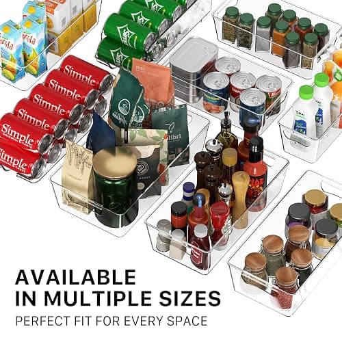 Simple Houseware 4 Pcs Pantry Clear Bin Storage Organizer, 14" x 7" x 3.75" thumbnail 8