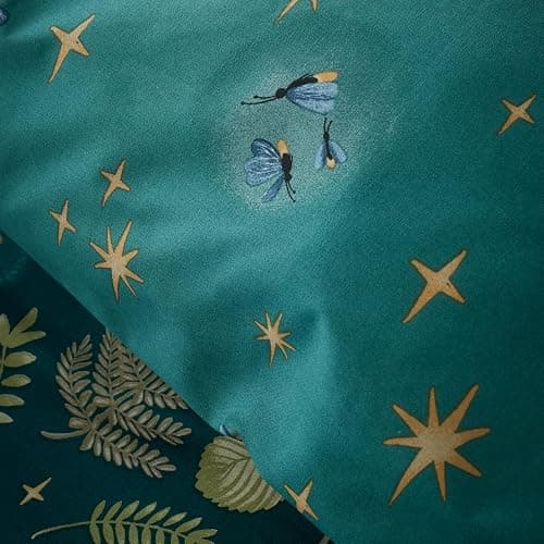 Catherine Lansfield Enchanted Twilight - Set copripiumino matrimoniale reversibile con federe, colore: verde foresta thumbnail 4