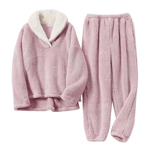 BOSECETA Fluffy Pajamas for Women Set Soft Comfy Fleece Pjs Pullover Pants Loose Plush 2 Piece Sleepwear Fuzzy for Winter - Image 1