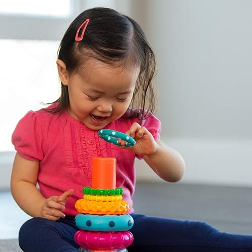 Sassy Stacks of Circles Stacking Ring STEM Learning Toy, Age 6+ Months, Multi, 9 Piece Set thumbnail 2