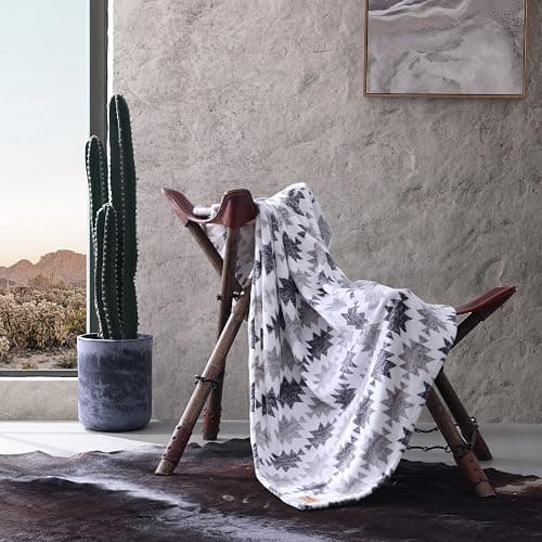 Wrangler - Blanket, Super Soft Sherpa Bedding, Yellowstone Inspired Throw Blanket for Couch or Bed (Canyon Ikat Grey, 50" x 60") - Image 1