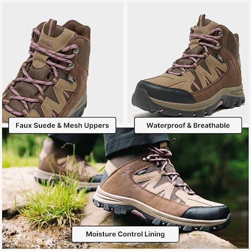 Peter Storm Women's Buxton Waterproof Walking Boots with High Traction Rubber Sole & Speed Lacing, Breathable, Lightweight, Durable & Vegan Friendly Footwear, Ideal for Hiking & Trekking thumbnail 4