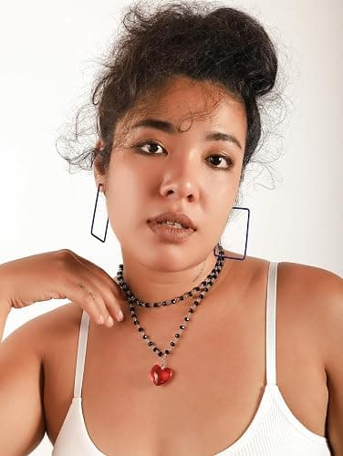 Sacina Goth Y2k Red Heart Necklace, Layered Black Beaded Heart Choker, Gothic Emo Grunge Y2k Necklace, Valentine Gift, Halloween Christmas Jewelry Gift For Women thumbnail 4