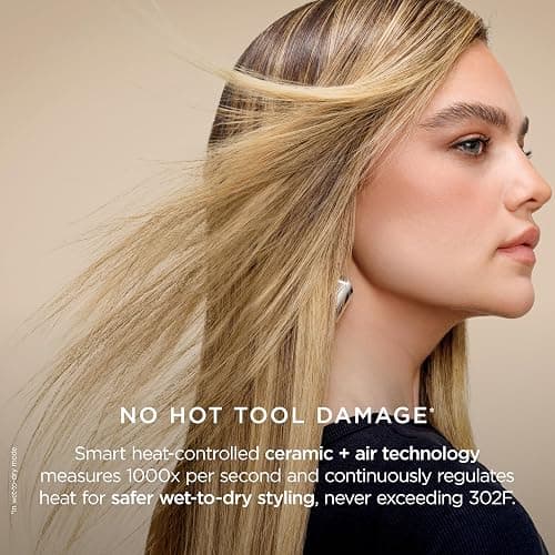 Shark Glam Ceramic & Powerful Air Styling & Drying System, with Silki Straightener & Shark Glossi Air Glosser, for Drying, Curling, Straightening & Glossing, Gold, HD6051S (Straight & Wavy Hair) thumbnail 3