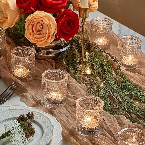 30 Pack Clear Glass Votive Candle Holders, Vintage Candle Holder Bulk, Tealight Candle Holders for Table Centerpieces, Home, Bridal Shower, Birthday, Christmas, Thanksgiving Party Table Decor thumbnail 6