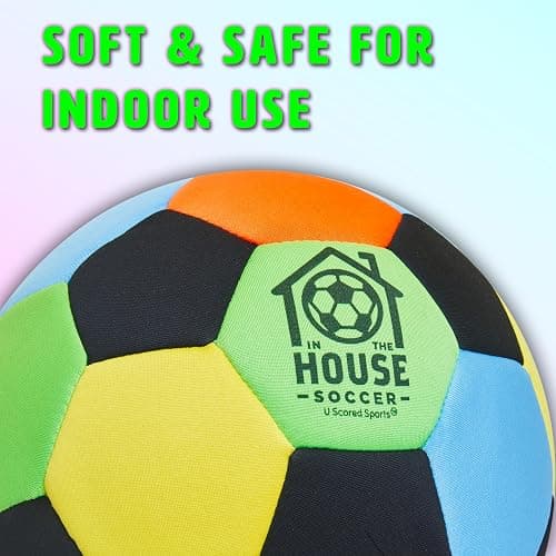 U Scored Sports in The House Soccer Ball - Indoor Size 4 Padded Soccer Ball for Girls (Ages 3+), Boys (Ages 3+) & Adults - Bring Soccer Practice Home - Perfect for Juggling - Gift for Soccer Player thumbnail 2
