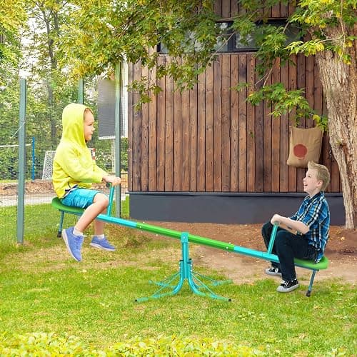 Amictoy Seesaw, Sit and Spin Teeter Totter, 3-Section Reinforced Frame for Enhanced Stability, Kids Outdoor Playground Equipment, Swiveling 360° Rotating for Ages 4-8, Safety Certified thumbnail 2