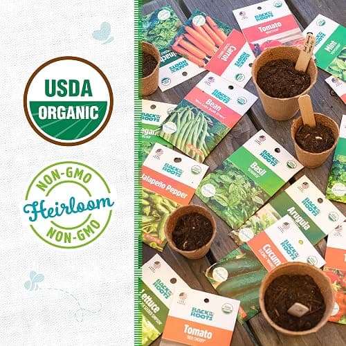 Back to the Roots Heirloom Organic, Non-GMO & USA Grown Seeds, 30ct Herb, Fruit, and Veggies, Assortment May Vary, Guaranteed to Grow thumbnail 2