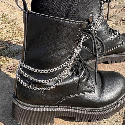 Gownsella 2 Stück Schuh Charms Kette – Punk Schuhschmuck für Sneaker & Boots, Schnürsenkel Anhänger mit Clip, DIY Zubehör thumbnail 4