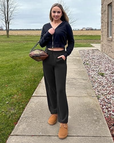 G4Free Smoofit Modal Soft Wide Leg Sweatpants Yoga Pants with Pockets Drawcord Casual Lounge Pants thumbnail 2