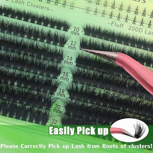 Kmilro Lash Clusters with Bottom Lashes Cluster Eyelash Extensions Wispy 10-22mm Volume Individual Lashes with Lower Eyelash Clusters 316pcs 150D+200D Thick False Lashes DIY at Home thumbnail 6