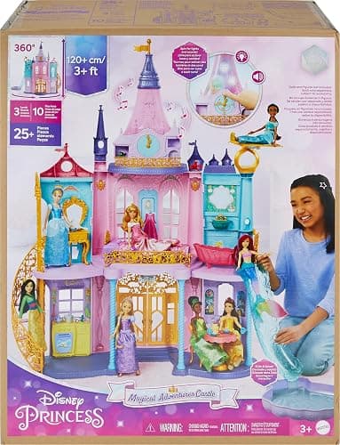 Mattel Disney Princess Toys, Ultimate Castle 4 Ft Tall with Lights & Sounds, 3 Levels, 10 Play Areas and 25+ Furniture & Pieces, Inspired by Disney Movies thumbnail 6