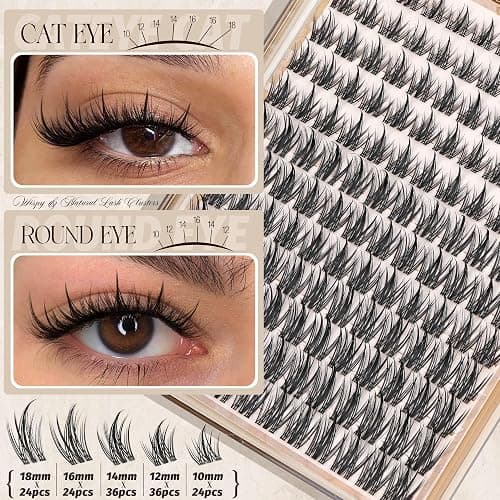 Wispy Lash Clusters Kit Fairy Lash Extension Kit Natural Cluster Eyelash Extensions Manga Eyelash Extension Kit Invisible Band Anime Individual Lashes Clusters by Lanflower thumbnail 3