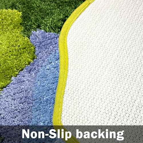 THRILRUG 20x35 Inch 3D Moss Rug,Shag Carpet Leaf Area Bathroom Rugs Non Slip Bath Mat Tufted Rug,Ultra Soft Washable Children Play Plant Leaves Shaped Kids Pets Floor Mat for Bedroom,Living Room Green thumbnail 6