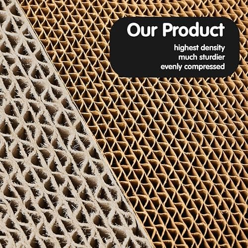 Cat Scratcher, Durable Scratch Pad, Corrugated Cardboard Scratching Board for Indoor Cats, Heavy Duty, Double-Sided Usability, Recyclable, with Catnip thumbnail 3
