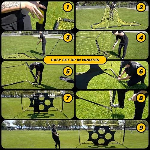 Apex Sports 12x6 FT Soccer Goal with Precision Target – Portable Soccer Net with Removable 10-Hole Target, Portable Design, Quick Setup, Ground Stakes & Collapsible Frame for Indoor/Outdoor Training thumbnail 5