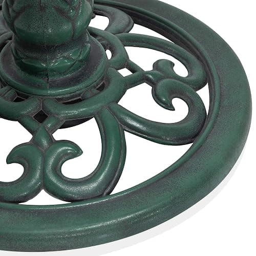 Alpine Corporation TEC116 Outdoor Aged Green Pedestal Birdbath with Scrollwork, 28" Tall, Green thumbnail 10