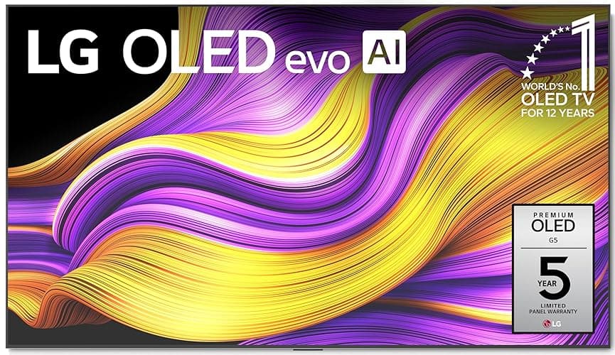 LG 77-Inch Class OLED evo AI 4K G5 Series Smart TV w/Dolby Atmos, Dolby Vision, HDR10, AI Super Upscaling 4K, Filmmaker Mode, Wow Orchestra, Alexa Built-in (OLED77G5WUA, 2025)