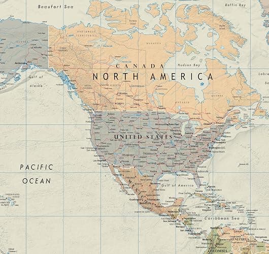 Swiftmaps World Contemporary Premier Wall Map Poster Mural 24h x 36w - LAMINATED thumbnail 3