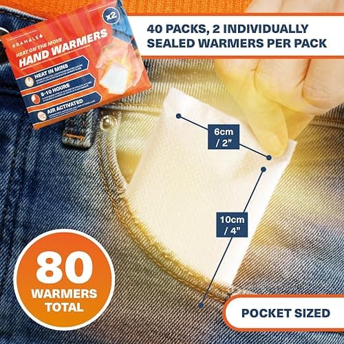 Bramble - Hand Warmers Disposable – Air-Activated Pocket Warmers for Hiking, Skiing, Camping, and Outdoor Activities – Provides Up to 10 Hours of Heat thumbnail 6
