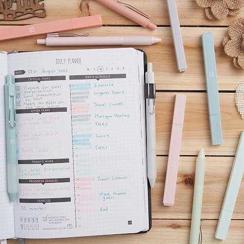 BLIEVE - Aesthetic Highlighters and Gel Pens With Soft Ink And Tip, Bible Highlighters and Pens No Bleed, Dry Fast Easy to Hold, for Bible Journaling Planner School Supplies (Pastel) thumbnail 5