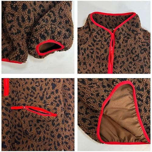 Ainangua Fuzzy Half Zip Fleece Jacket Women Long Sleeve Sherpa Pullover Sweatshirt Casual Warm Winter Chunky Teddy Outerwear thumbnail 6