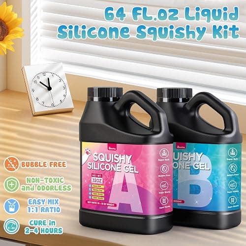 Taba Squishy Kit - 64 OZ DIY Squishy Maker Refill - Quick Curing, Bubble-Free Formula for Squishy Maker, DIY, Custom Cat Paws & Stress Relief Gifts (Mold Not Included)-Stress Relief Entertainment thumbnail 5