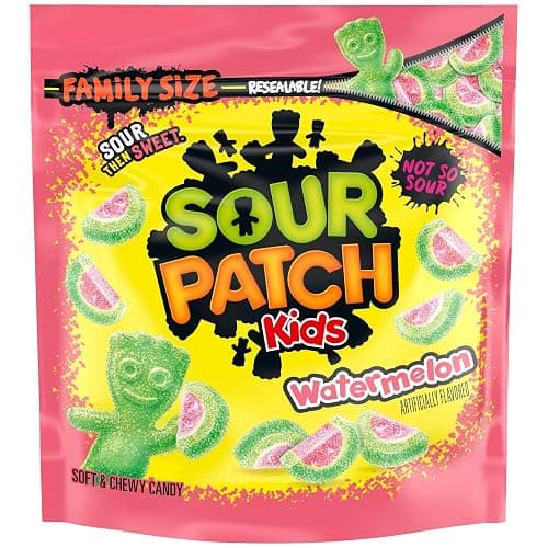 SOUR PATCH KIDS Watermelon Soft & Chewy Candy, Family Size, Bulk Candy, 1.8 lb - 1.8 Pound - Image 1