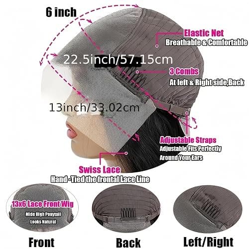 kolyula 13x6 Lace Front Wigs Human Hair Body Wave Lace Front Human Hair Wigs Pre Plucked HD Lace Front Wigs 180% Density Frontal Glueless Human Hair Wigs with Baby Hair (13x6-body wave, 30INCH) thumbnail 3