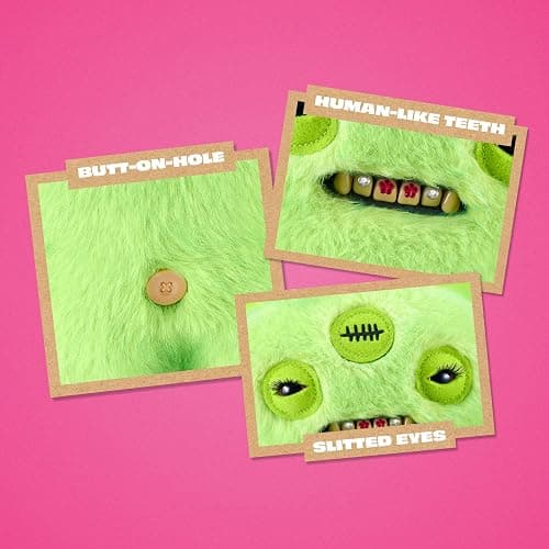 Fuggler Baddies Fuggs 9 Inch Plush Collectible Toy (Annoyed Alien) by ZURU Featuring Funny Ugly Monster Designs with Fierce Attitude, Bold Style, Unsettling Expressions thumbnail 7