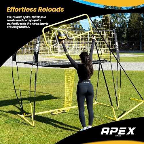 Apex Sports Volleyball Spike Trainer – Adjustable Solo Practice Station for Hitting & Spiking – Durable 25lb Base, Easy Ball Reload – Indoor/Outdoor Training Aid for All Skill Levels thumbnail 4