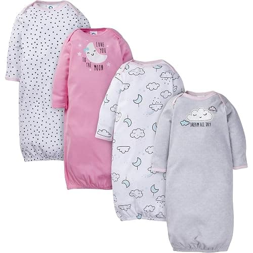 Gerber Baby Girls' 4-pack Sleeper Gown - Image 1