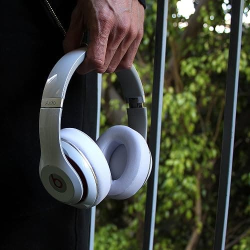 WC Wicked Cushions Replacement Ear Pads for Beats Studio 2 & 3 (B0501, B0500) Wired & Wireless | Does NOT Fit Beats Solo | Softer PU Leather, Enhanced Foam & Stronger Adhesive | White thumbnail 3