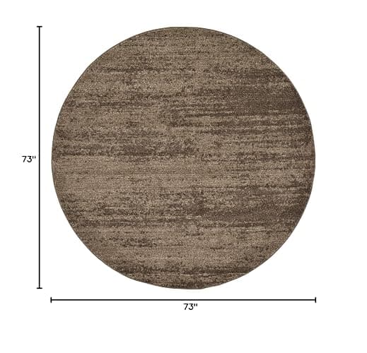 Unique Loom Del Mar Collection Area Rug - Lucille (6' 1" Round, Brown/ Ivory) thumbnail 2