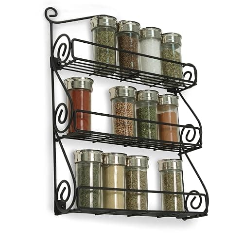 Spectrum Diversified Scroll Wall-Mounted Traditional Spice Rack Organizer for Cabinet & Kitchen, 3-Tier, Beauty & Nail Polish, 43710 thumbnail 10
