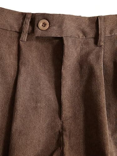 Floerns Men's Slant Pocket Tailored Pants Work Office Fold Pleated Trousers thumbnail 3