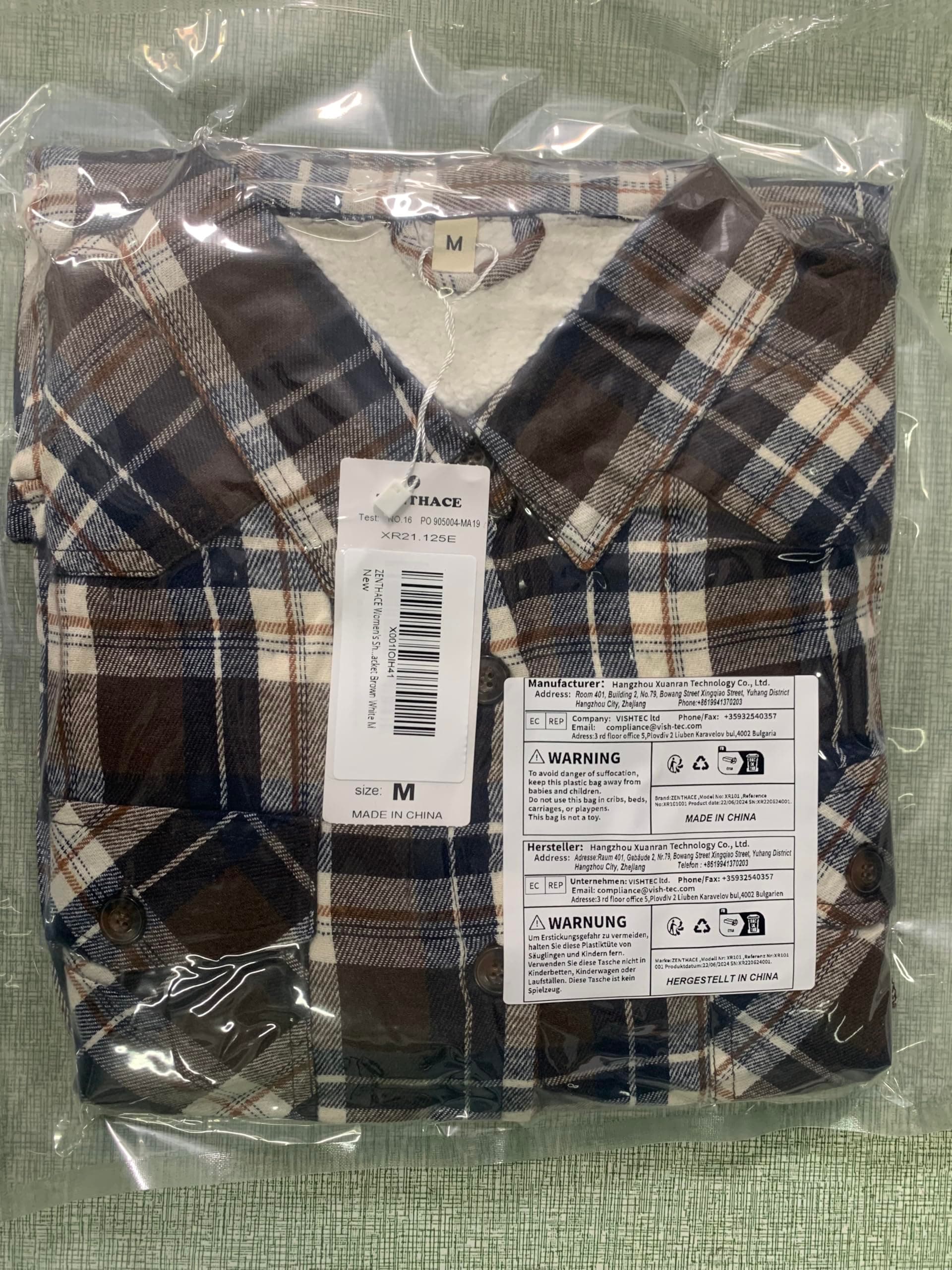 ZENTHACE Men's Warm Sherpa Lined Fleece Plaid Flannel Shirt Jacket(All Sherpa Fleece Lined) - XX-Large - Misty Woodland thumbnail 8