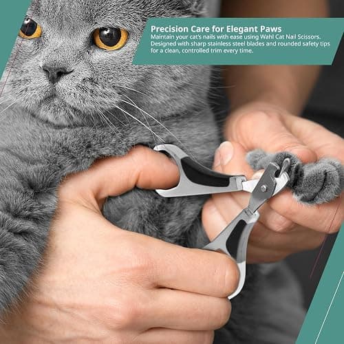 Wahl Canada Cat Nail Scissors, Sharp Stainless-Steel Blades, Safe to use with rounded tips, Comfortable Grip with Rubber handles, Great for Cats for Nail Maintenance - Model 58520 thumbnail 4