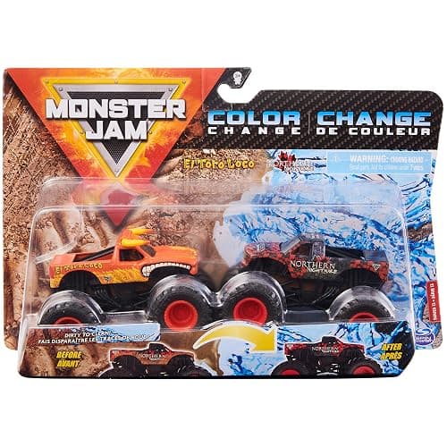 Monster Jam, Official El Toro Loco vs. Northern Nightmare Color-Changing Die-Cast Monster Trucks, 1:64 Scale - Image 1
