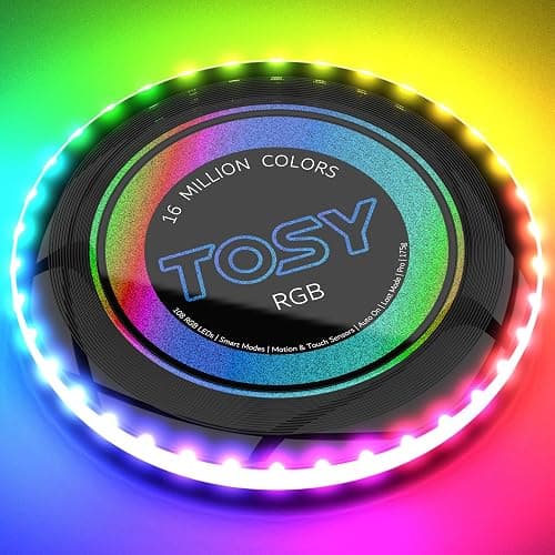 TOSY Flying Disc - 108 RGB Multicolor or 36 Monocolor LEDs, Super Bright, Smart Modes, Christmas Stocking Stuffers Gift, Camping Toy for Kid/Teen/Adult, Auto Light Up, Rechargeable, Waterproof, 175g thumbnail 3