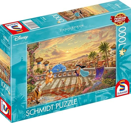 Schmidt 58032 Thomas Kinkade Disney, Aladdin - Jasmine Dancing in the Desert Sunlight, Puzzle da 1000 pezzi thumbnail 5