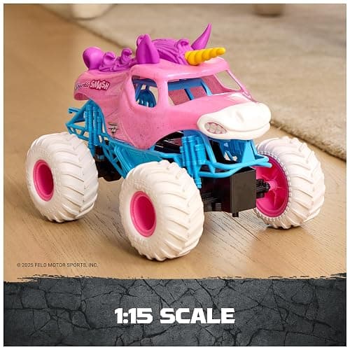 Monster Jam, Official Sparkle Smash Remote Control Vehicle Indoor & Outdoor, 1:15 Scale, 2.4 GHz, Toys for Boys and Girls Ages 4 and Up thumbnail 4