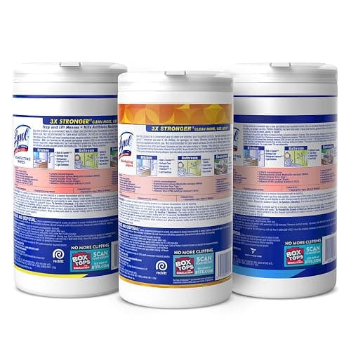 Lysol Disinfectant Wipes Bundle, Dorm Room Essentials, Multi-Surface Cleaning Wipes, For Disinfecting & Cleaning, Lemon & Lime Blossom, Crisp Linen, Mango & Hibiscus, 3x80 ct thumbnail 10