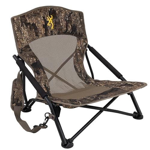 Browning Strutter Camo Turkey Hunting Chair with Foldable Low Profile Compact Design, Durable Steel Frame, and Padded Shoulder Carry Strap and Carry Bag - Image 1