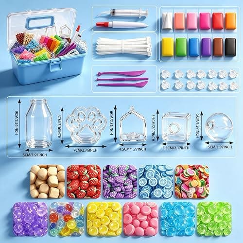 DIY Squishy Making Kit with Fillers-14 TPR Skin,Squishy Maker Squishy kit | Storage Box include (Stress Ball,Milk bottle,Cube,Milk Carton,Cat Paw),Diy Crunchy Squishy Toys For Adult ASMR Anxiety Relief thumbnail 2